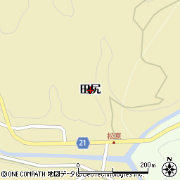 大分県臼杵市田尻周辺の地図