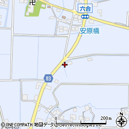 福岡県柳川市大和町六合1405周辺の地図