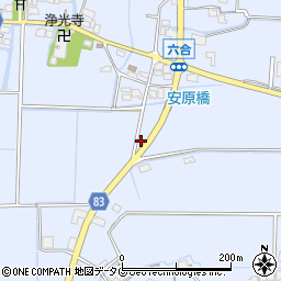 福岡県柳川市大和町六合1294-3周辺の地図