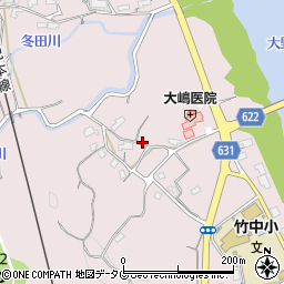 大分県大分市竹中周辺の地図