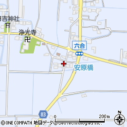 福岡県柳川市大和町六合1263周辺の地図