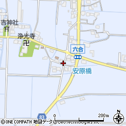 福岡県柳川市大和町六合961周辺の地図