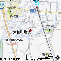 福岡県柳川市大和町塩塚494周辺の地図