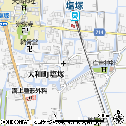 福岡県柳川市大和町塩塚496周辺の地図