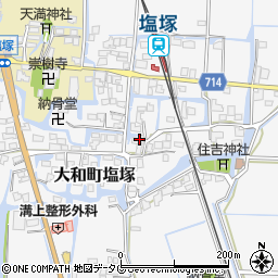福岡県柳川市大和町塩塚497周辺の地図