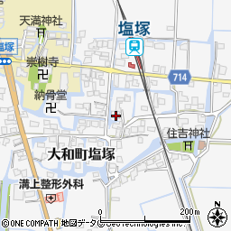 福岡県柳川市大和町塩塚498周辺の地図