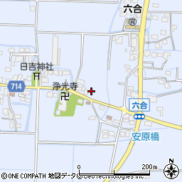 福岡県柳川市大和町六合593周辺の地図