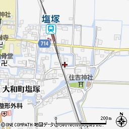 福岡県柳川市大和町塩塚434周辺の地図