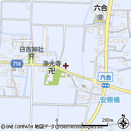 福岡県柳川市大和町六合592周辺の地図