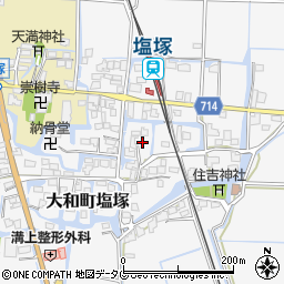 福岡県柳川市大和町塩塚512周辺の地図