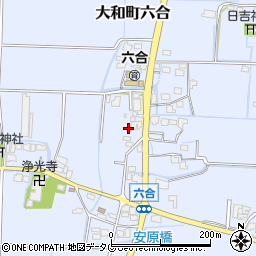 福岡県柳川市大和町六合635-1周辺の地図