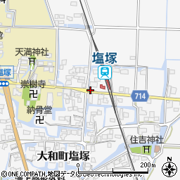 福岡県柳川市大和町塩塚378周辺の地図