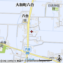 福岡県柳川市大和町六合906周辺の地図