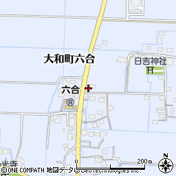 福岡県柳川市大和町六合612周辺の地図
