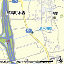福岡県みやま市瀬高町本吉2046周辺の地図