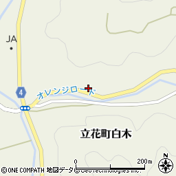 福岡県八女市立花町白木1563-1周辺の地図