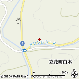 福岡県八女市立花町白木1556周辺の地図