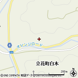 福岡県八女市立花町白木1562周辺の地図