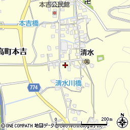 福岡県みやま市瀬高町本吉834周辺の地図