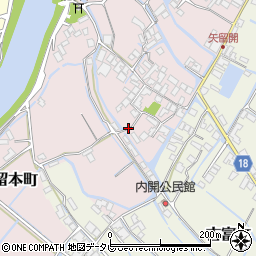 福岡県柳川市矢留本町458周辺の地図