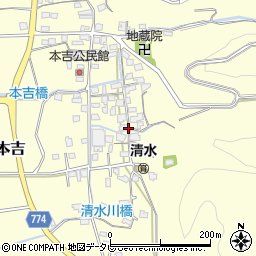 福岡県みやま市瀬高町本吉周辺の地図