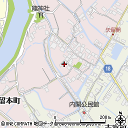 福岡県柳川市矢留本町455周辺の地図
