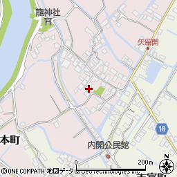 福岡県柳川市矢留本町459周辺の地図