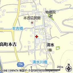 福岡県みやま市瀬高町本吉853周辺の地図