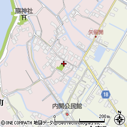 福岡県柳川市矢留本町488周辺の地図