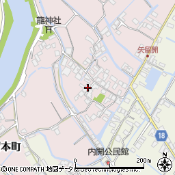 福岡県柳川市矢留本町454周辺の地図