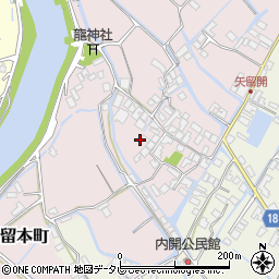 福岡県柳川市矢留本町447周辺の地図