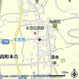 福岡県みやま市瀬高町本吉857周辺の地図