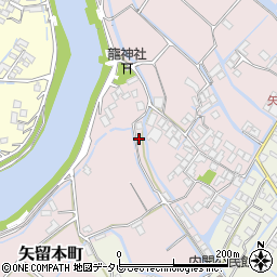 福岡県柳川市矢留本町502周辺の地図