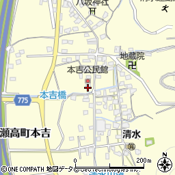 福岡県みやま市瀬高町本吉148周辺の地図