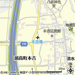 福岡県みやま市瀬高町本吉156周辺の地図