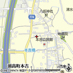 福岡県みやま市瀬高町本吉129周辺の地図