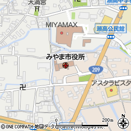 みやま市役所　建設都市部上下水道課周辺の地図