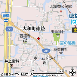 福岡県柳川市大和町徳益102周辺の地図