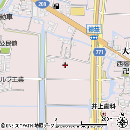 福岡県柳川市大和町徳益488-2周辺の地図
