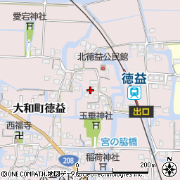 福岡県柳川市大和町徳益166周辺の地図