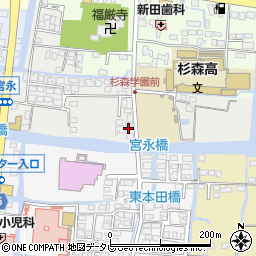 福岡県柳川市宮永町11周辺の地図