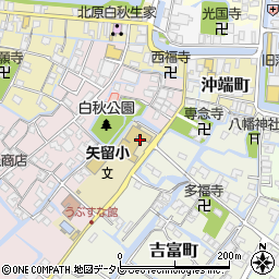 福岡県柳川市矢留本町21周辺の地図