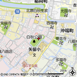 福岡県柳川市矢留本町27周辺の地図