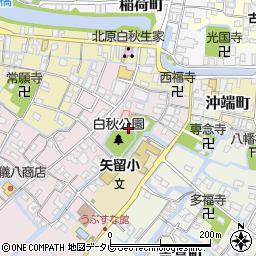 福岡県柳川市矢留本町32周辺の地図
