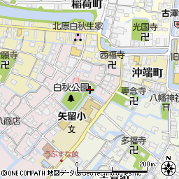 福岡県柳川市矢留本町25周辺の地図