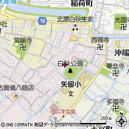 福岡県柳川市矢留本町33周辺の地図