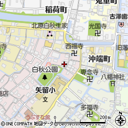 福岡県柳川市矢留本町13周辺の地図