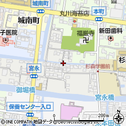 福岡県柳川市宮永町24周辺の地図