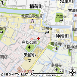福岡県柳川市矢留本町14周辺の地図
