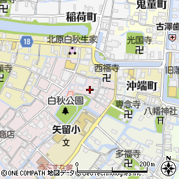 福岡県柳川市矢留本町4周辺の地図